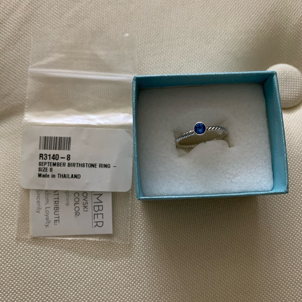 Touchstone Crystal by Swarovski September Birthstone Ring Size 8 New